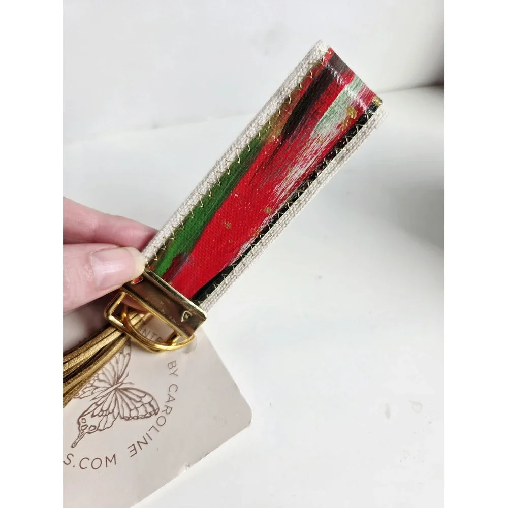 Key Fob Chain Holder Hand Painted Lanyard Strap Acrylic Tassel Mathew‎ 16:19
